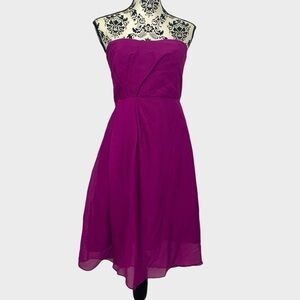 J.Crew 100% Silk Strapless Chiffon Cocktail Party Dress